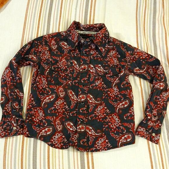 Cowboy Hardware kids paisley western snap button up - Picture 1 of 5